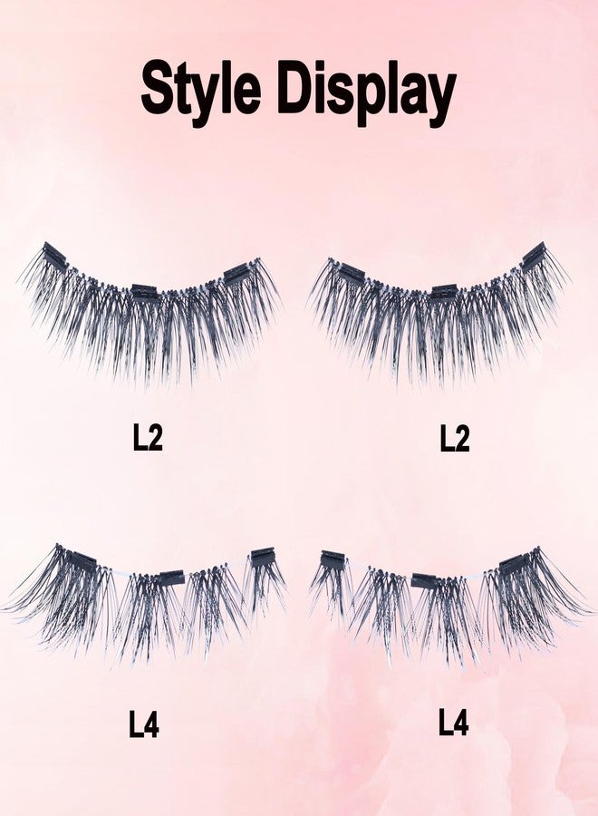 LAUBESS Magnetic Eyelashes with Applicator 2 Pair No Glue Needed Natural Look Magnetic Lashes Easy to Wear and Remove(L02/L04) - Image 4